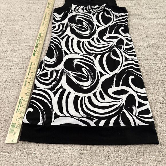 AB Studio Size 4 White and Black Swirl Shift Dress. 36” Length - Picture 4 of 12